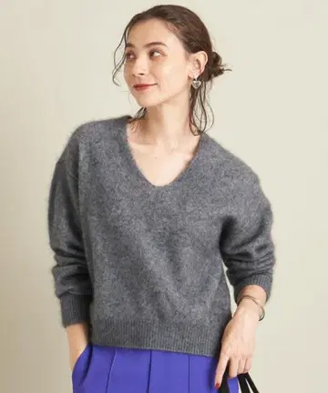 BEAUTY&YOUTH 헤어리 V넥 니트 풀오버
