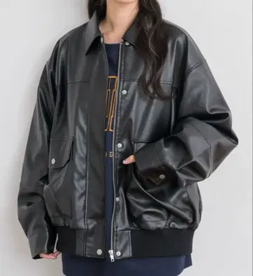 RETROGIRL 가죽 블루종 여성용 블랙 프리 사이즈