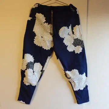 SOU SOU 봄/여름/가을용 꽃무늬 바지 타카시마 치지미 M 사이즈