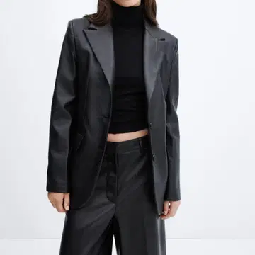 새상품 MNG 가죽 자켓 블랙 S