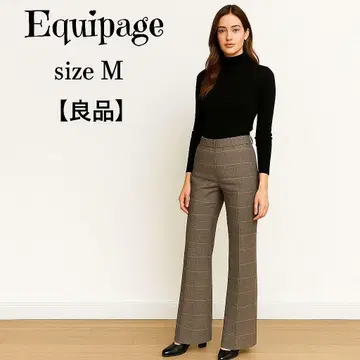 [ 고품질 ] Equipage 이탈리아제 글렌체크 스트레이트 팬츠 42