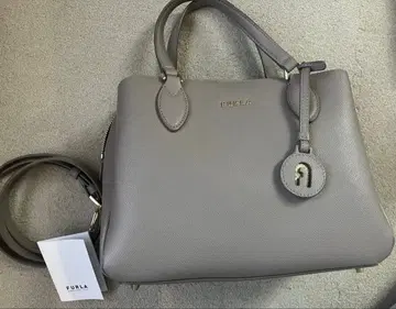 FURLA 미넬바 2way 아치 로고 가죽 그레이