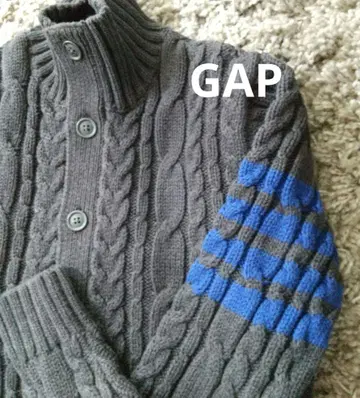 GAP 그레이 케이블 니트 가디건 파랑 스트라이프