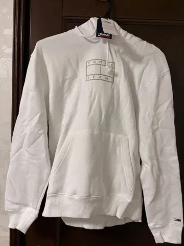 TOMMY JEANS 아웃라인 플래그 후디 S 사이즈 화이트