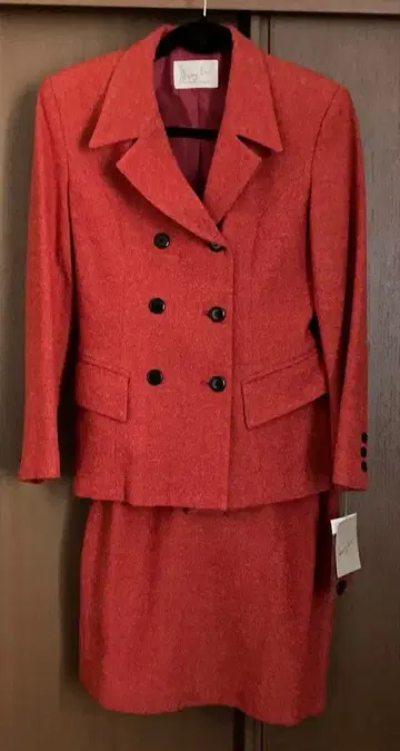 Azey Ler 오렌지 더블 수트 타이트 스커트