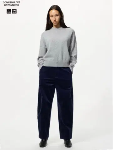 코듀로이 커브 팬츠 네이비 S