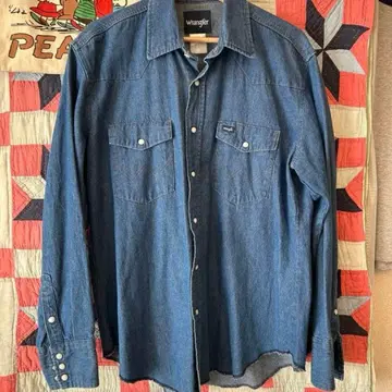 90s Wrangler 데님 셔츠 긴팔 파랑