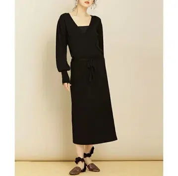 나노 유니버스 카슈쿨 니트 원피스 블랙 버튼 택 포함 새상품