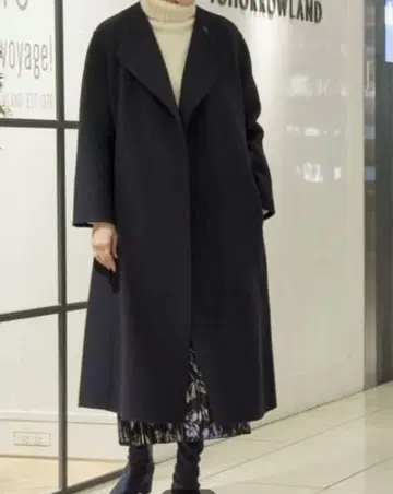 컨디션 최상 TOMORROWLAND 프리미엄 울 리버 노카라 코트