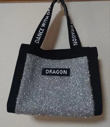 [댄스 위드 드래곤] 라메 믹스 실버 블랙 토트백