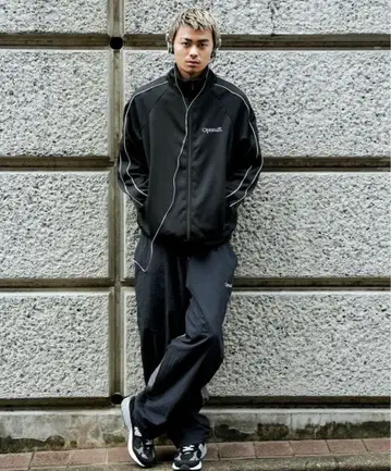 [OPTSTUFF] TRACK JACKET (BLACK) XL