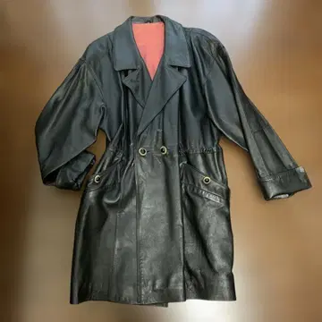 새상품급 빈티지 천연 가죽 코트