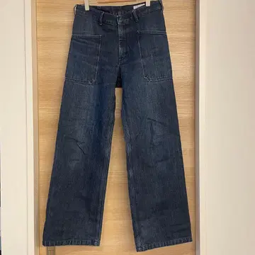 HYKE 부츠컷 데님 플레어 데님 다크 블루