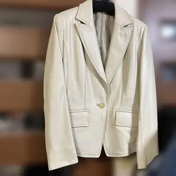 라이트 그레이 가죽 자켓 L 사이즈 양가죽