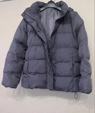 스모크 퍼플 후드 부착 다운 자켓 M