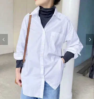 Spick & Span 50 코튼 오버 셔츠 화이트