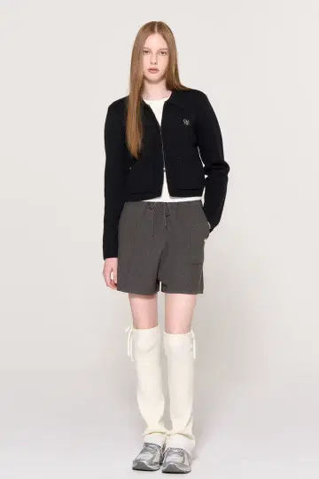 블랙 크롭 니트 자켓