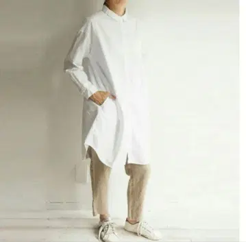 SUN VALLEY 일본 제품 염색 긴팔 옥스 셔츠 튜닉