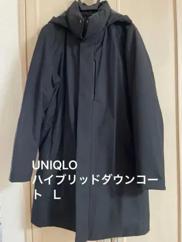 유니클로 남성용 하이브리드 다운 코트 블랙 L 23년 가을/겨울 판매상품