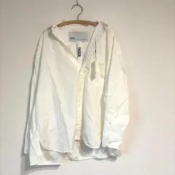 택 포함 미사용품 TICCA 긴팔 스퀘어 빅 셔츠 화이트