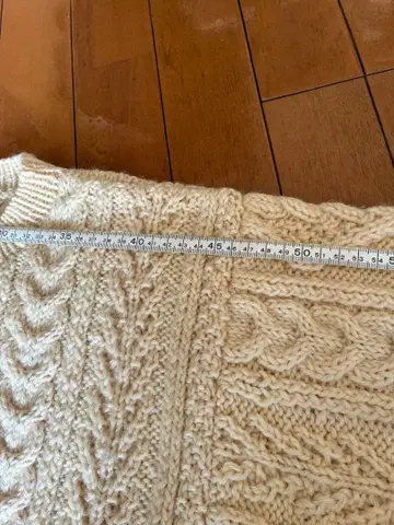 손뜨개질 아이보리 아란 무늬 울 100% 아이보리 케이블 짜임 스웨터