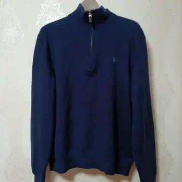 랄프 로렌 네이비 하프 지퍼 니트
