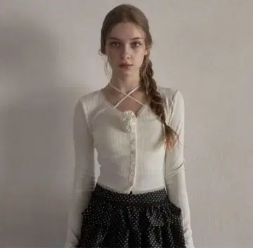 yilon ROSE RIBBON CARDIGAN