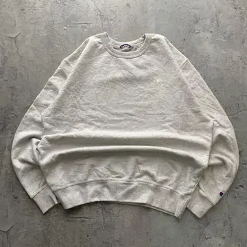 챔피온 USA 구제 의류 원 포인트 자수 화이트 맨투맨 트레이닝복