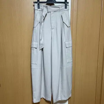 LOUNIE 베이지 와이드 팬츠 허리 벨트 포함