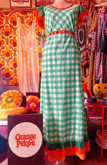 빈티지 맥시 길이 원피스 70s