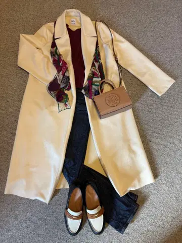 자라 가운 롱 코트 스웨이드 M