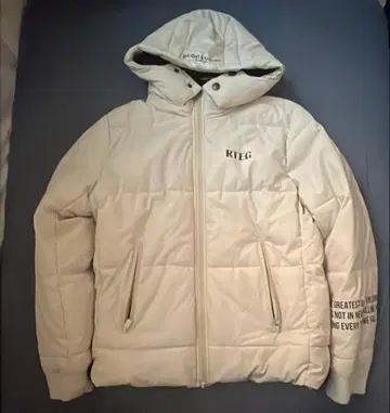 RTEG 후드 부착 화이트 다운 자켓 L
