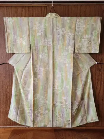 연두, 노랑, 연보라 그라데이션 꽃무늬 코몬 기모노