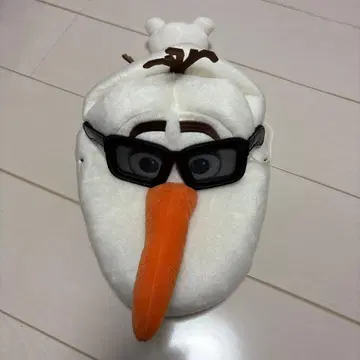 올라프 봉제 인형 캡 안경 포함