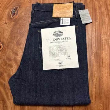 BIG JOHN XX001 천연 네이비 나염 데님 팬츠 28