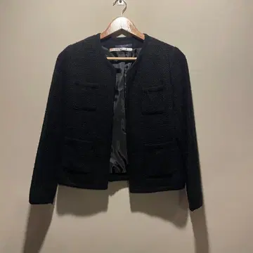 유나이티드 애로우즈 노카라 자켓 블랙