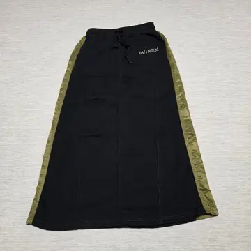 AVIREX 블랙 올리브 롱 스커트 F 사이즈