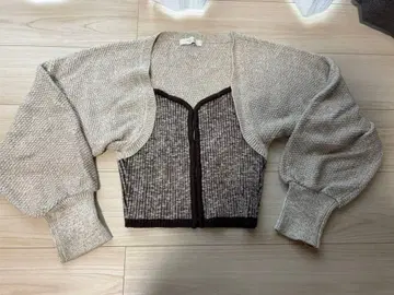 PUBLIC TOKYO 니트 가디건 베이지 브라운