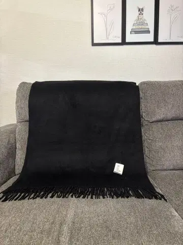 LANCETTI 이탈리아 캐시미어 100 대형 스톨 머플러 블랙