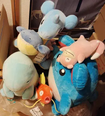 포켓몬 야돈 라프라스 누오 마릴 고래왕 봉제 인형 세트