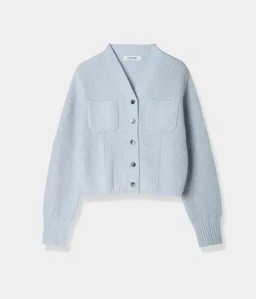 로브 블랑 Basket Knit Cardigan Powder Blue