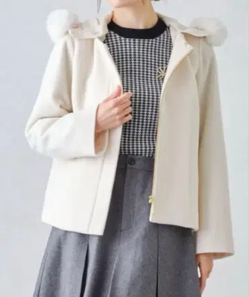 후드 퍼 숏코트/MM448603