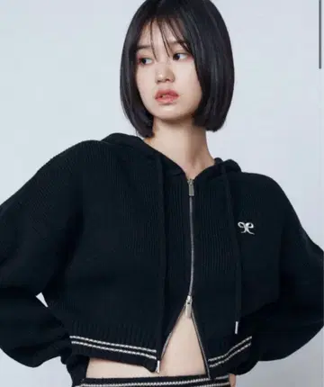 EMODA 츄즈 니트 후드 가디건 (블랙)