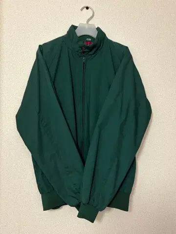 80s 스윙탑 헌팅 자켓 블루종 안감 체크 그린