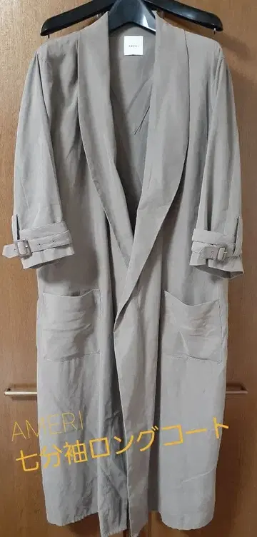 AMERI 7부 소매 롱 코트 올리브 프리 사이즈