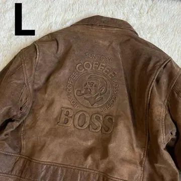 새상품급 BOSS 가죽 자켓 브라운 L 사이즈 보스점 소가죽 가죽 자켓