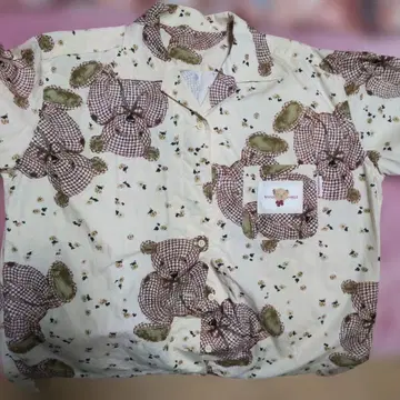 WONDERFUL WORLD 곰 무늬 반팔 셔츠