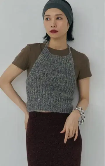 Mediam Melange Mohair Halter Top