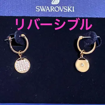 Swarovski 리버서블 후프 귀걸이 로즈 골드 박스 있음