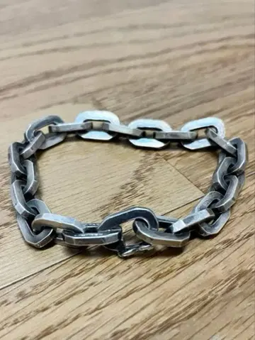 빈티지 멕시칸 주얼리 헤비 엘립스 체인 브레스